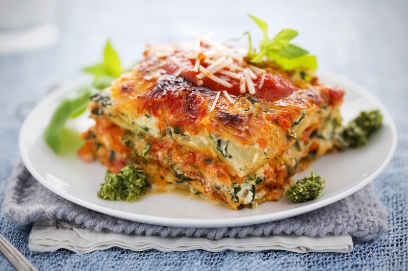 baked vegetable lasagna.