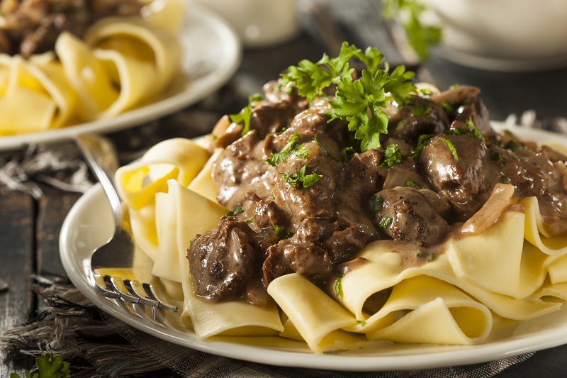 slow cooked beef stroganoff. healthy pasta recipes